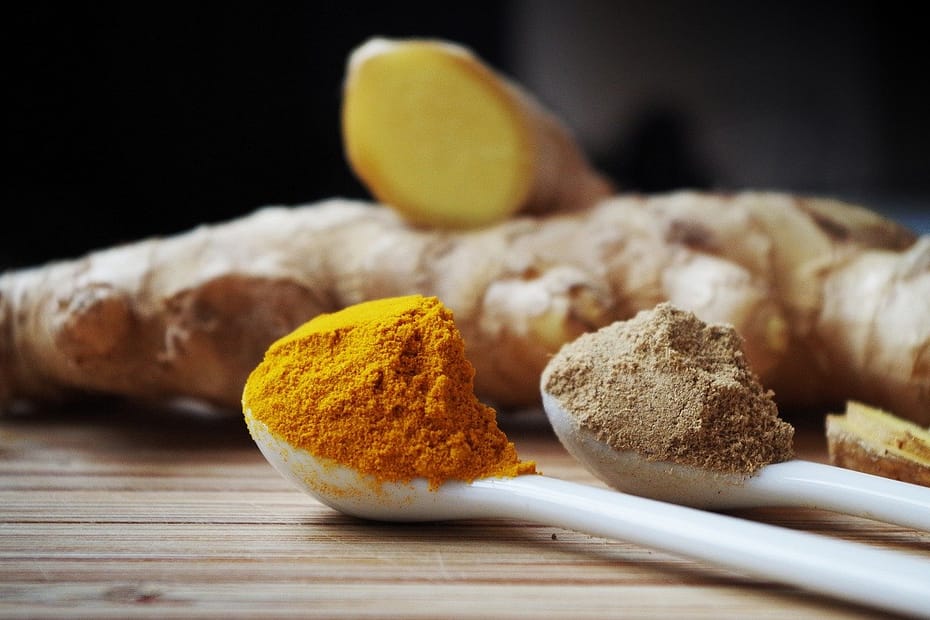 photo of fresh and powdered ginger
